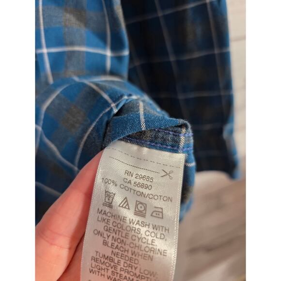 Pendleton long sleeve Turquoise/Gray/White plaid men's size medium - Picture 4 of 4